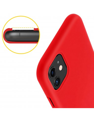 Coque silicone iPhone 11 Semi rigide avec finition Cool Touch Rouge -  Accessoires