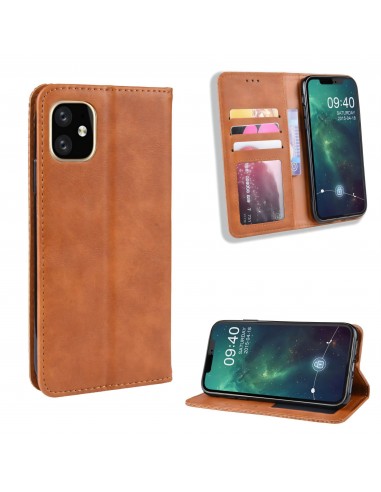 Etui iPhone 11 Pro Max Vintage Simili cuir - Marron