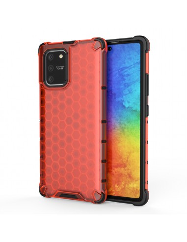 Coque antichoc Galaxy S10 Lite et A91 Honeycomb Rouge