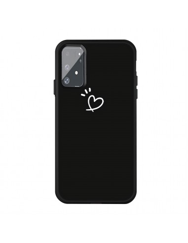 Coque silicone Galaxy S10 Lite et A91 Petit cœur Noir