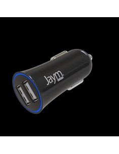 JAYM - Chargeur allume cigare pour voiture - 2 USB + câble USB vers USB-A -  noir Pas Cher