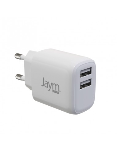 Chargeur secteur double USB-A 12W 2,4A BLANC - JAYM® 