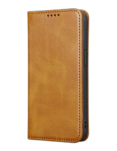 Etui Portefeuille iPhone 15 Pro Max Simili-cuir avec rangement cartes Marron