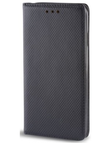 Etui simili cuir Galaxy S24 Ultra avec coque silicone intégrée - Noir