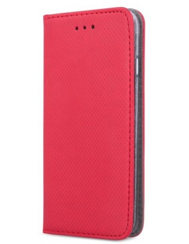 Etui simili cuir Galaxy S24 avec coque silicone intégrée - Rouge